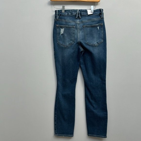 Good American Blue Distesssed Light Compression Skinny Jeans Size 27 NWT - Picture 6 of 9